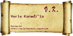 Verle Karméla névjegykártya